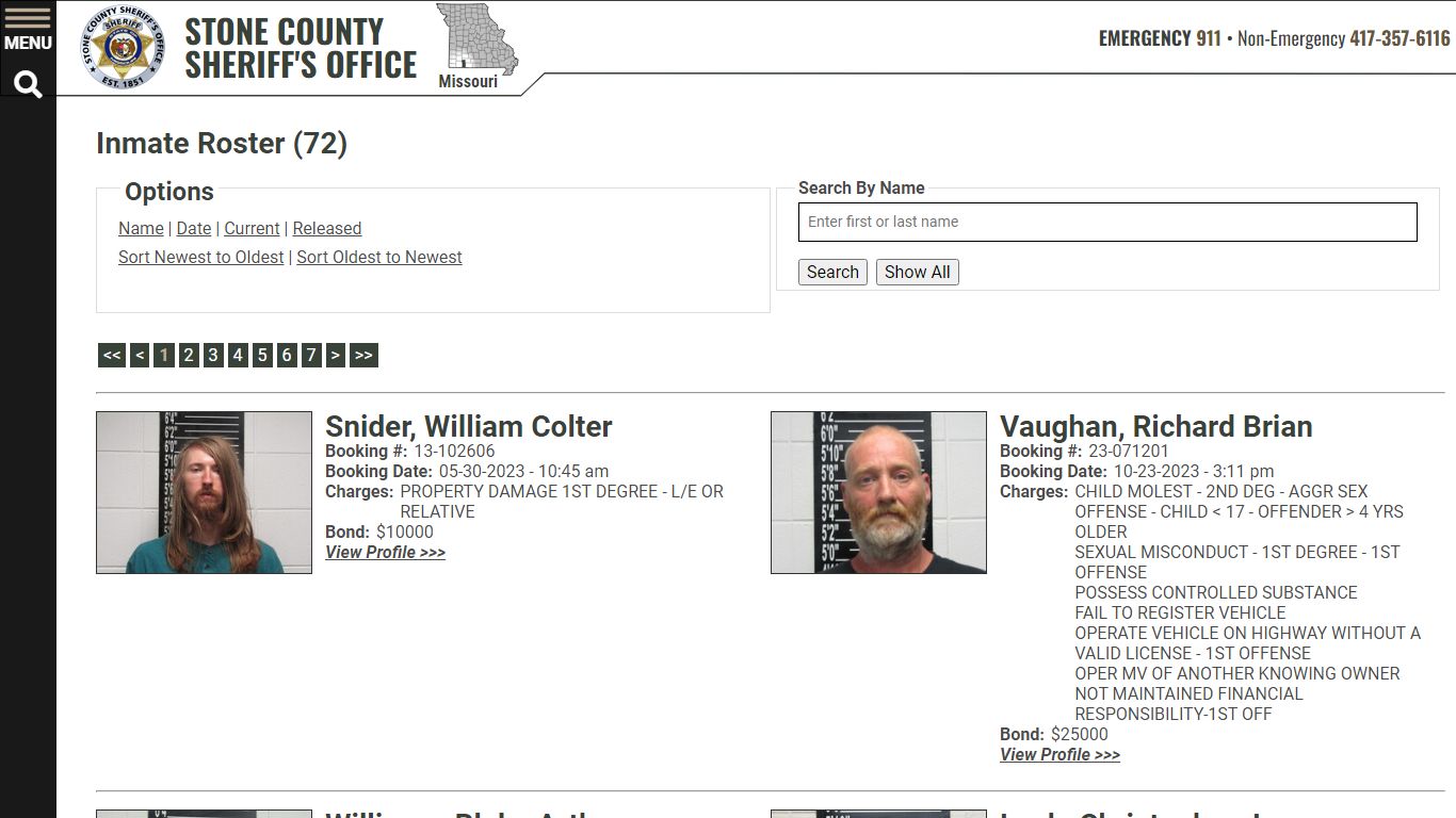 Inmate Roster - Current Inmates Booking Date Ascending - Stone County ...